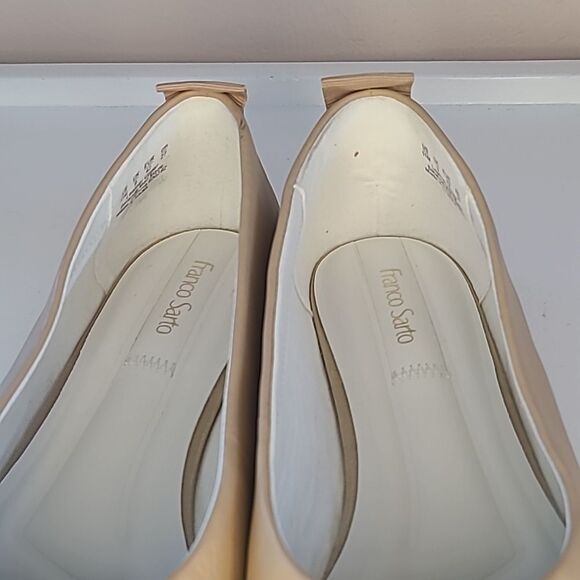 Franco Sarto Vana Square Toe Leather Flats Modern Beige Size 11 NWOB - Picture 4 of 14